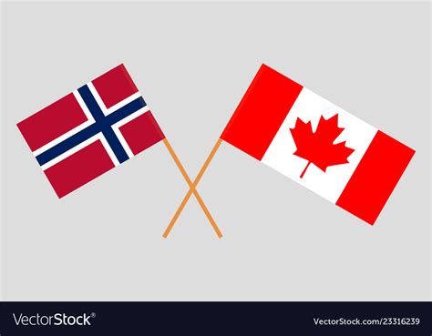 Flags of norway and canada Royalty Free Vector Image