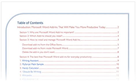 Microsoft Word Table Of Contents | GoSkills