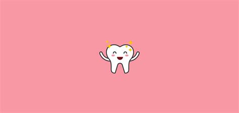 Download A Cartoon Tooth On A Pink Background | Wallpapers.com