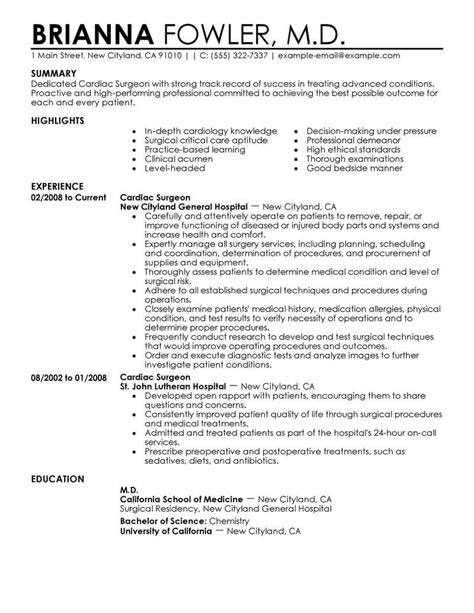 Best Surgeon Resume Example | LiveCareer