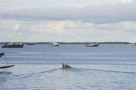 Sorong, West Papua, Indonesia, September 30th 2021. The villagers cross ...