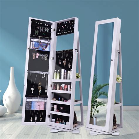 360 Degree Rotation Full-Body Mirror Cabinet PVC Film Moisture-Proof ...