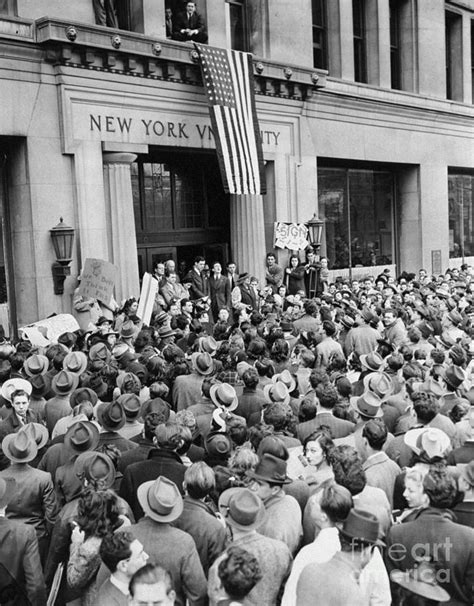 New York University Students Hold A Photograph by New York Daily News Archive | Fine Art America