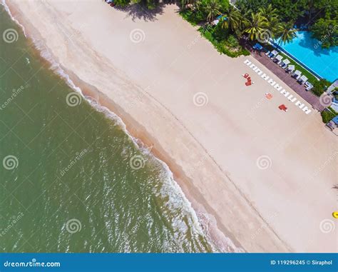 Aerial View of Swimming Pool with Sea and Beach Stock Image - Image of ...