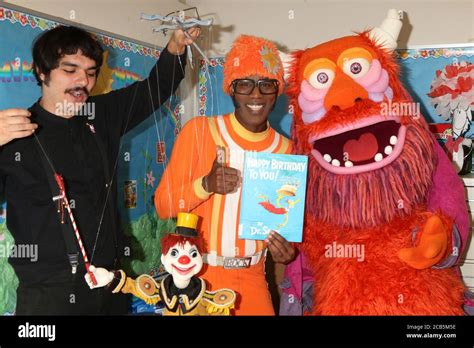 LOS ANGELES - MAR 1: Lance Robertson, DJ Lance Rock, Yo Gabba Gabba Characters at the Read ...