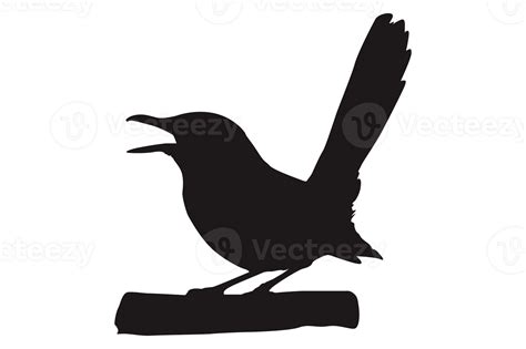 Perched Bird Silhouette On Transparent Background 23630217 PNG