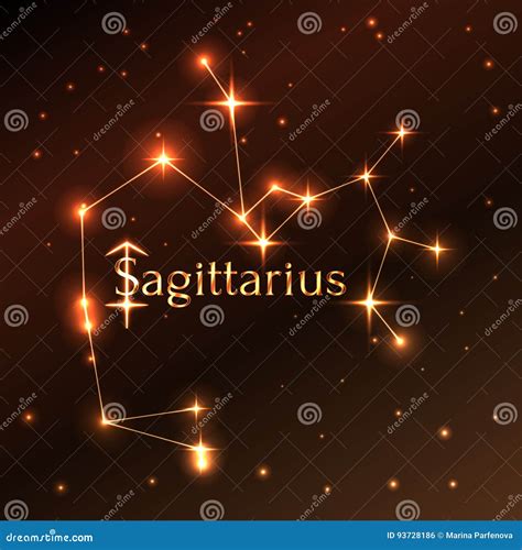 Fire Symbol of Sagittarius Zodiac Sign, Horoscope, Vector Art and Illustration. Stock Vector ...