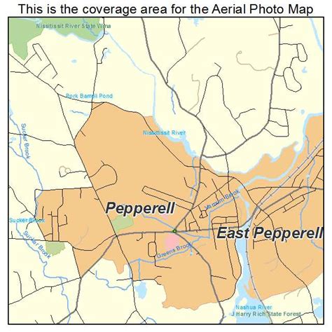 Aerial Photography Map of Pepperell, MA Massachusetts