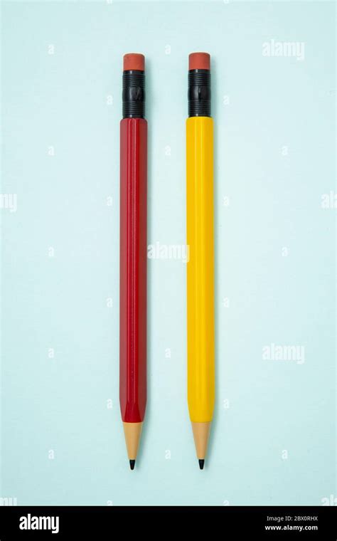 pencil-shaped mechanical pencils with eraser Stock Photo - Alamy