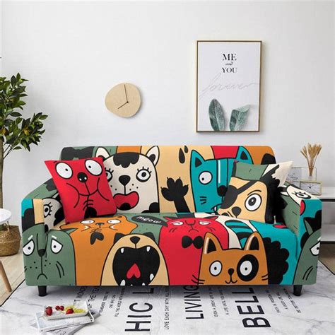 Cartoon Cats Sofa Cover - Super Kitty Cats