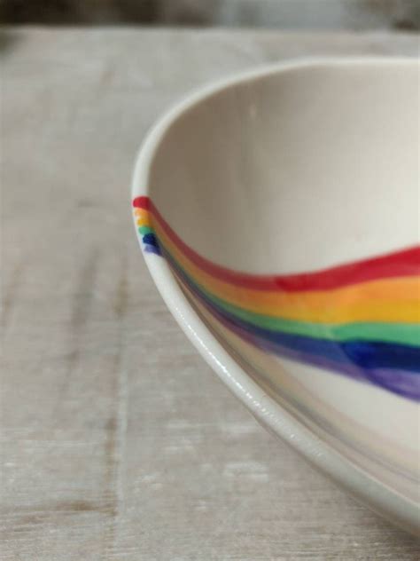 Pride cereal bowl Rainbow Fine porcelain ceramic hand | Etsy