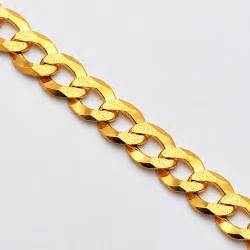 Solid 14K Yellow Gold Diamond Cut Cuban Link Mens Chain 4.6mm