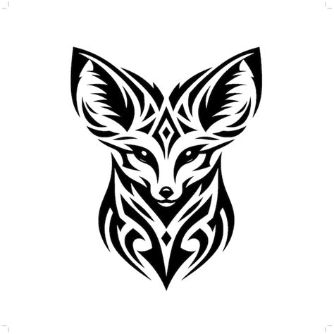 Premium Vector | Fennec fox fox in modern tribal tattoo abstract line art of animals minimalist ...