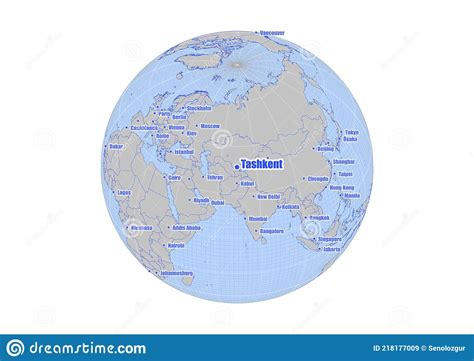 Map Showing Tashkent,Uzbekistan On The World Map. Stock Image ...