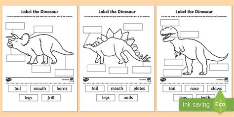 Label the Dinosaur Worksheet | Primary Resources - Twinkl