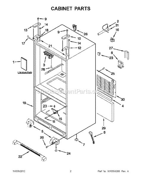 Kitchenaid Side By Refrigerator Parts Diagram | Wow Blog