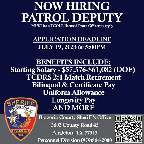 WE ARE HIRING! The... - Brazoria County Sheriff's Office