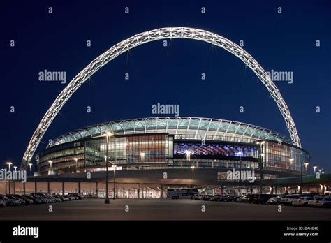 wembley stadium night shot with illuminated arch Stock Photo - Alamy