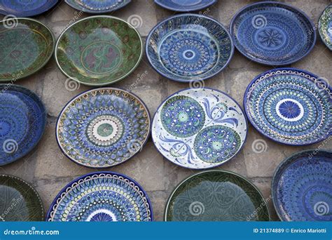 Handmade ceramic plates stock image. Image of pattern - 21374889