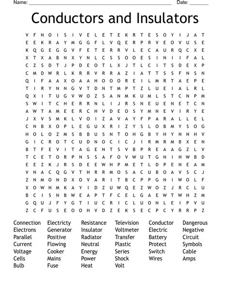 Conductors And Insulators Worksheet – E Street Light