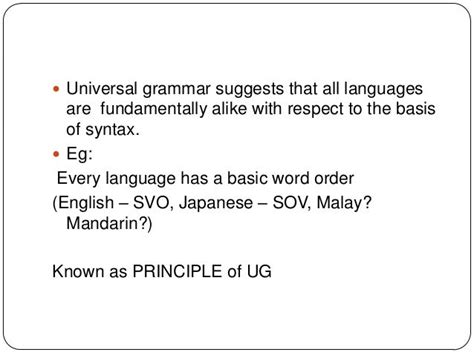 Universal grammar