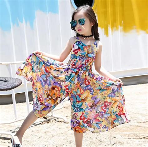 2017 Bohemian Dress for Girls Summer Girls Beach Dress Teenage ...