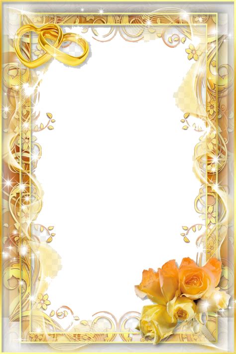 Invitation Gold Frame Transparent Background, Transparent Png Image ...