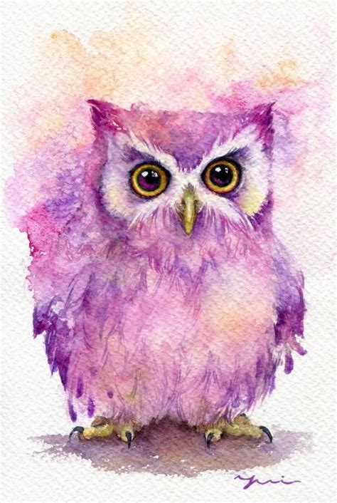 Owl Watercolor, Watercolor Animals, Original Watercolor Painting ...