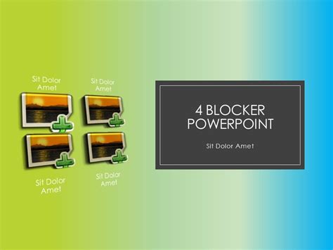 4 Blocker PowerPoint Template slide in 2021 | Powerpoint templates, Powerpoint, Powerpoint 2010