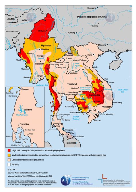 Malaria - map of Southeast Asia | Wanda