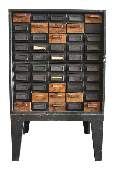 This awesome industrial metal small parts storage cabinet with 50 small drawers…