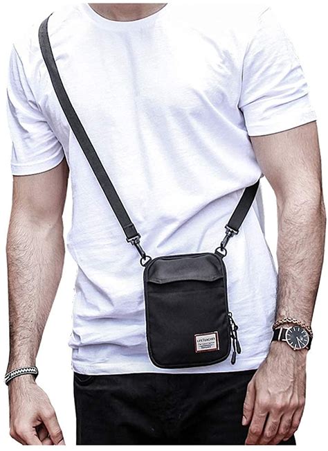 FLOLESS Small Messenger Crossbody Bags Shoulder Satchel Bag Neck Pouch Bag for Men and Women ...