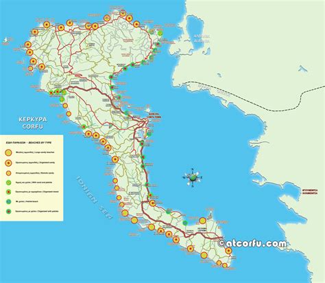 Maps of Corfu Areas and Nearby Islands - AtCorfu