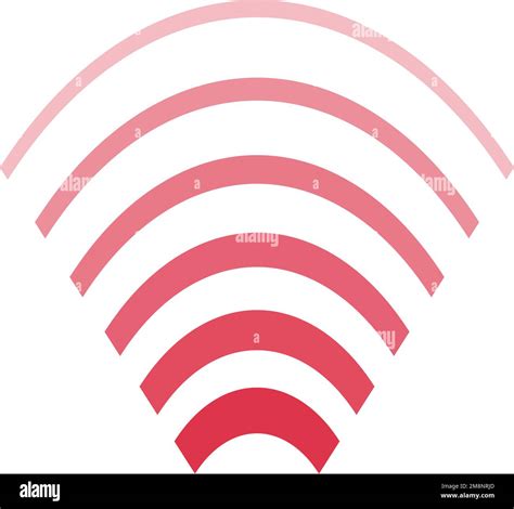 Red signal or Wi-Fi icon. Sonic wave or wave. Editable vector Stock ...