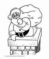 Santa Going Down Chimney Coloring Pages sketch template