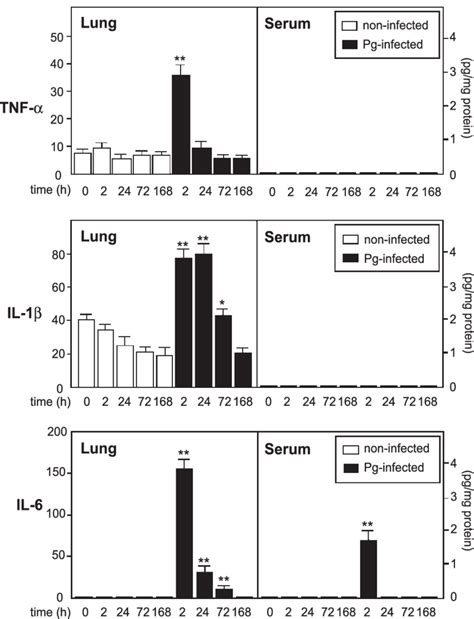 Levels of proinflammatory cytokines: concentration of TNF-a (upper... | Download Scientific Diagram