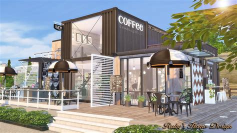 Sims4 Container Coffee Shop [FREE] Updated: 2024.01.07 | Container coffee shop, Minecraft modern ...