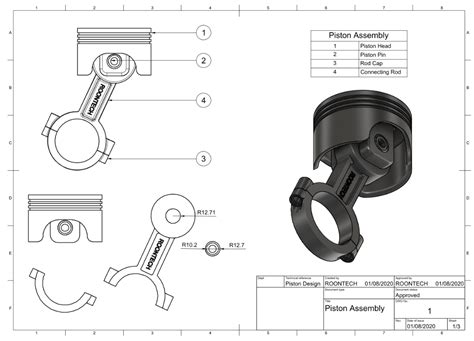 ROONTECH - Piston Assembly. #roontech #piston #dimensions...