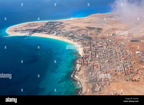 Horizontal aerial view of Santa Maria on the island of Sal in Cape Verde Stock Photo - Alamy