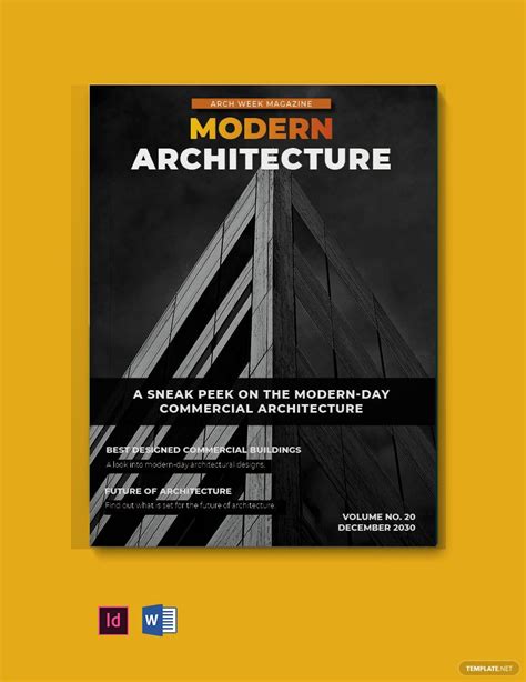 Architecture Magazine Cover Page Template in Illustrator, Word, Pages ...