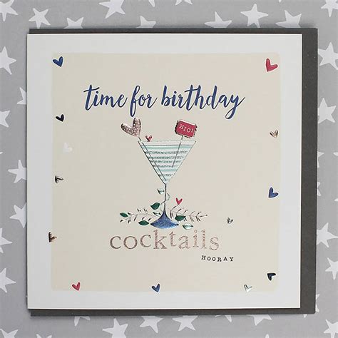 Time For Birthday Cocktails Card By Molly Mae | notonthehighstreet.com