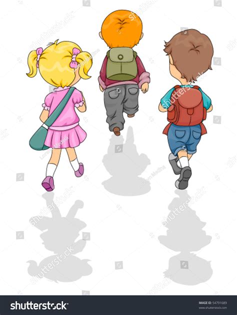 Children Walking To School - Vector - 54791689 : Shutterstock