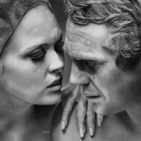 Steve McQueen and Faye Dunaway by ChrisWoottonArt on DeviantArt