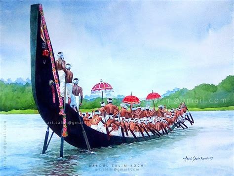 Vallam Kali Boat Race Festival of Kerala Culture Painting. - Etsy