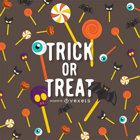 Halloween Trick Or Treat Lollipop Design Vector Download