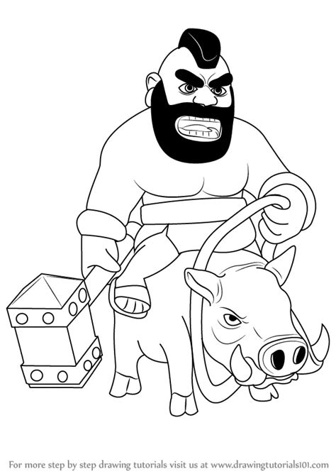 Clash Of Clans Hog Rider Coloring Pages Coloring Pages