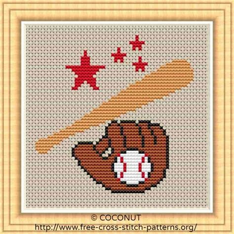 BASEBALL, FREE AND EASY PRINTABLE CROSS STITCH PATTERN | Cross stitch patterns, Cross stitch ...