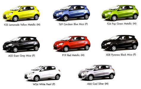 What exterior colors will the Mitsubishi Mirage be available in?