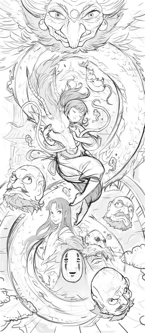 ArtStation - Spirited Away Comp, Ignatius Tan | Studio ghibli tattoo ...