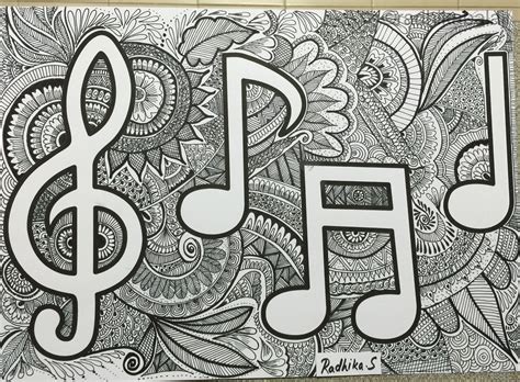 Music notes zentangle | Zentangle art, Art, Free motion quilting patterns